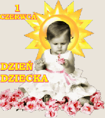 Dziewczynka w błyszczącej białej sukni przypomina, że dziś 1 czerwca